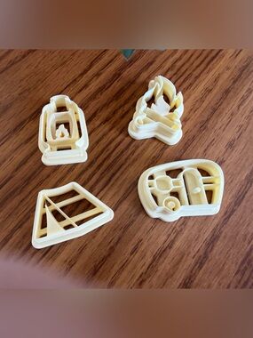 Set of 4 Cream camping themed polymer clay cutters